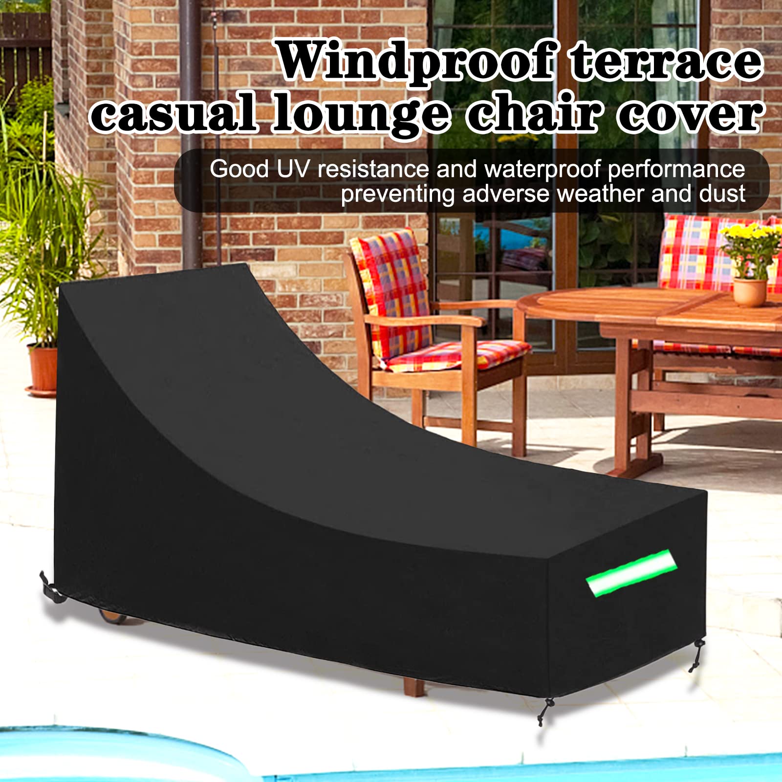 Lot de 2 housses de protection pour chaise longue - Imperméables - Coupe-vent - 210D - 200 x 75 x 40/70 cm