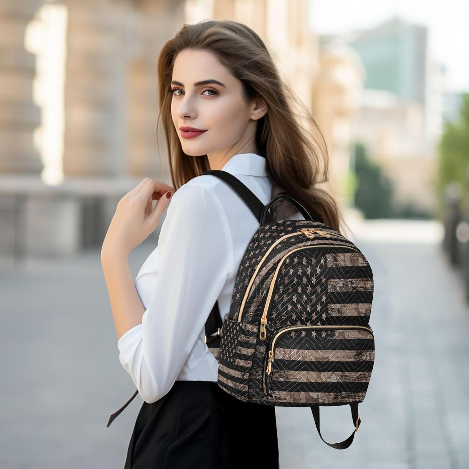 SUABO Flag Fashion Backpack Purse Ladies Fashion Rucksack Travel Shoulder Bag Casual Daily Backpack - Image 6