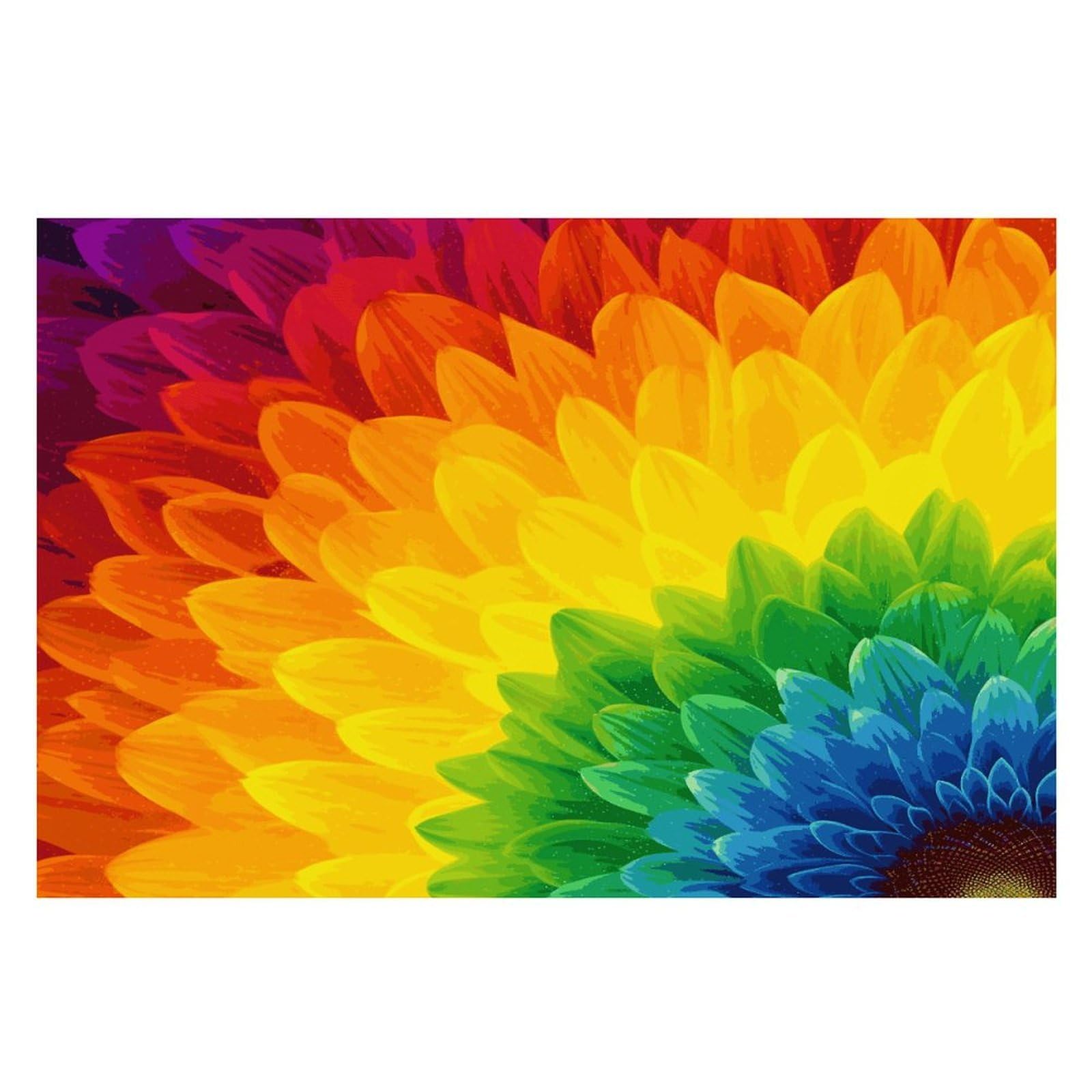 Sunflower Rainbow Placemats Heat-Resistant Washable Place Mats Anti Slip Dining Table Place Mats Wipeable Dining Table Mats Kitchen Decoration Placemats 17.7’’×11.8’’