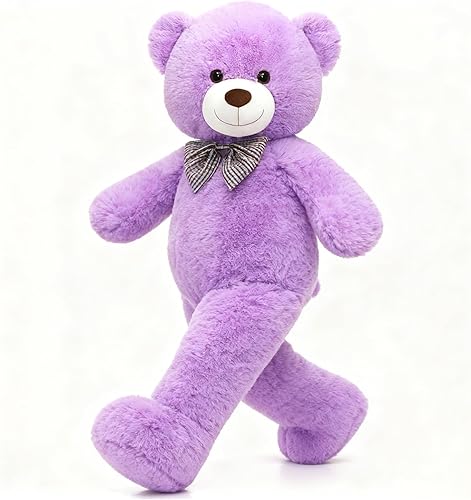 Vista 38 de MorisMos Oso de peluche gigante, oso de peluche grande para novias, niñas, para Navidad, día de San Valentín, cumpleaños (gris claro, 47 pulgadas)