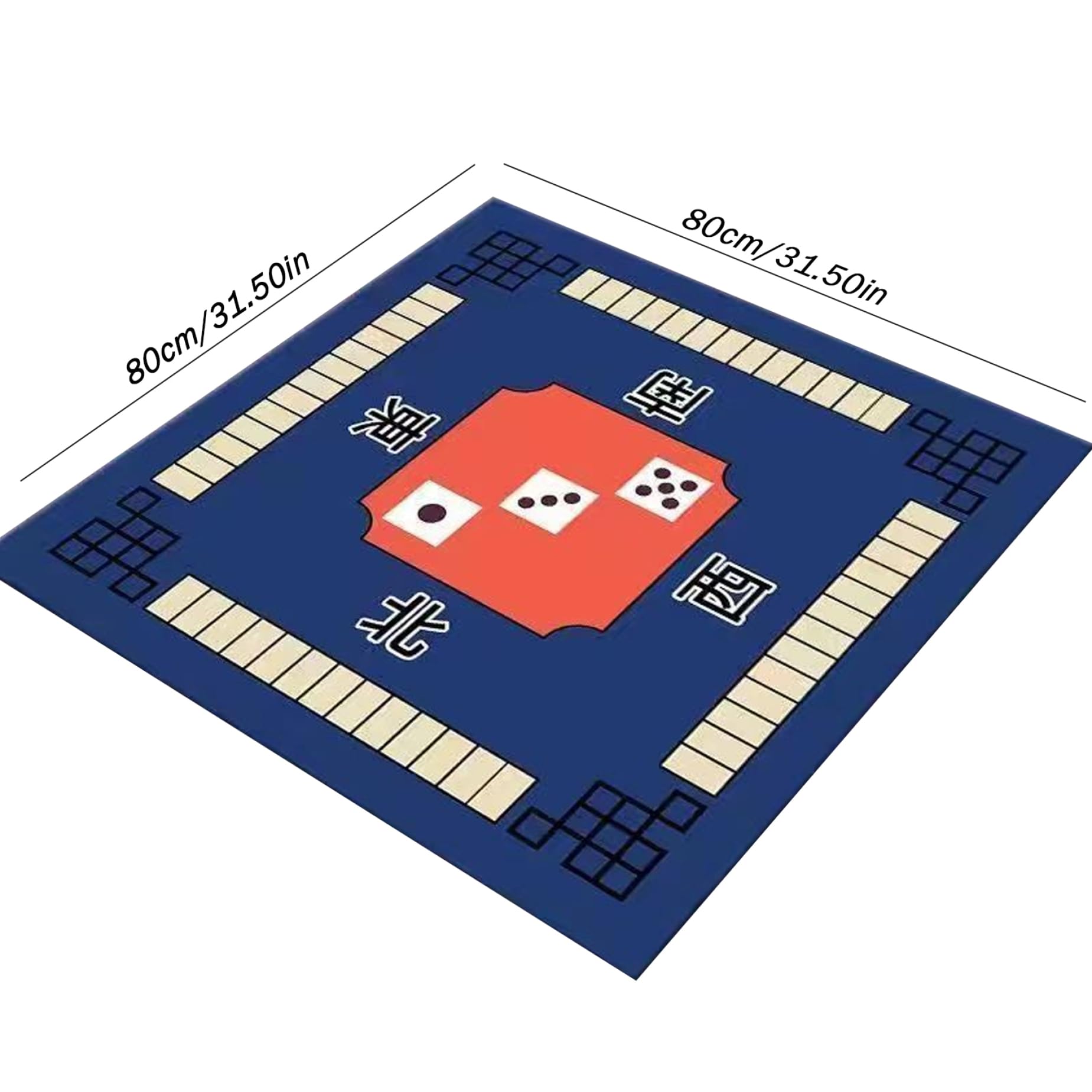 Tapis de Table Mahjong antidérapant 80 x 80 cm, réduction du Bruit pour Table, Jeu résistant à l'usure pour fête, Poker, Cartes, Jeux de société familiaux Bleu