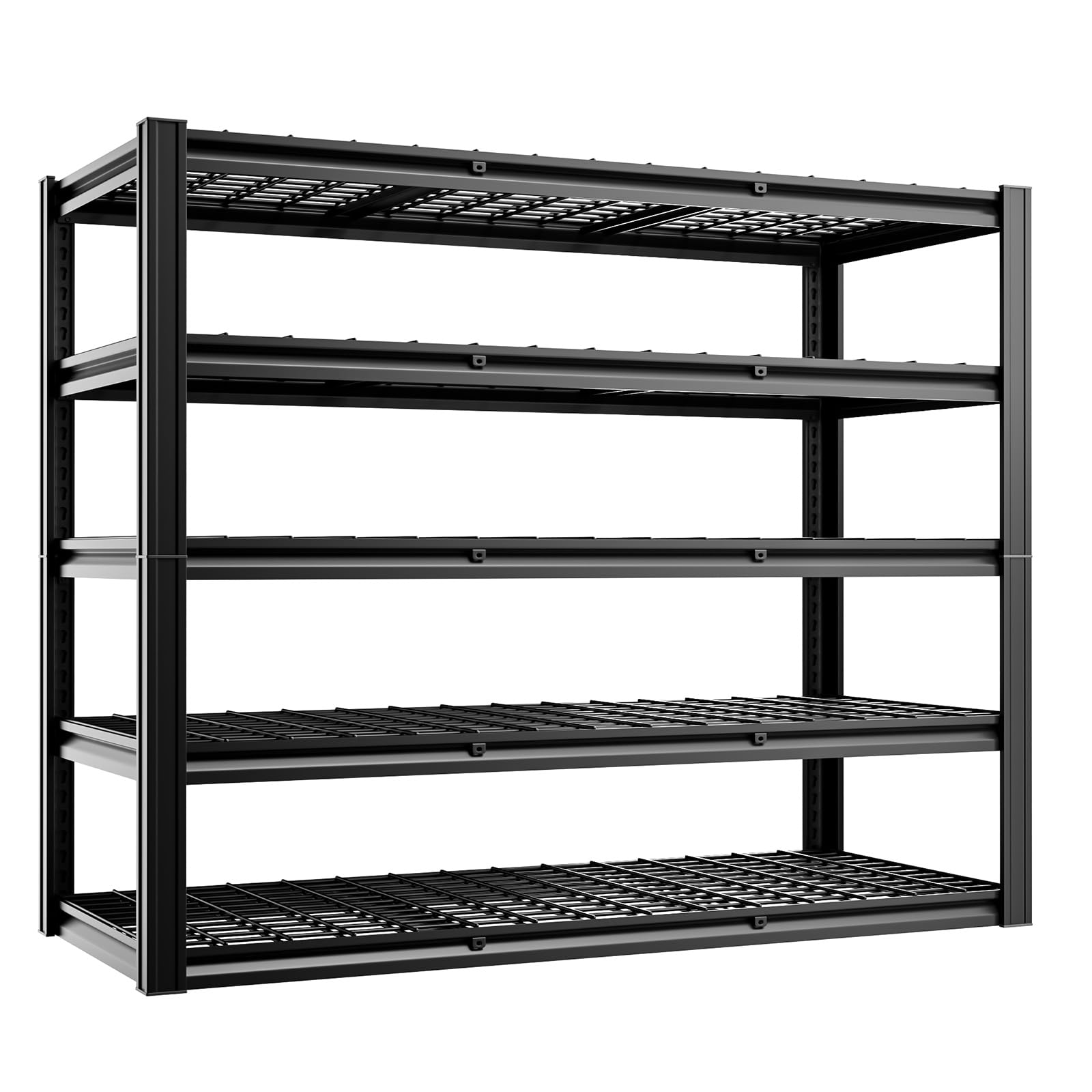 cynnda 5-Tier 60”W x 24”D x 72”H Garage Shelving Storage Shelves 3000LBS Heavy Duty Metal Shelf Adjustable Rack Units Suitable for Garage Basement Warehouse Utility Shelves (Black)