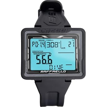 CRESSI Raffaello Diving Computer - Tauchcomputer Unisex mit Gro&szlig;em Rechteckigem Bildschirm mit Hohem Kontrast f&uuml;r Maximale Le