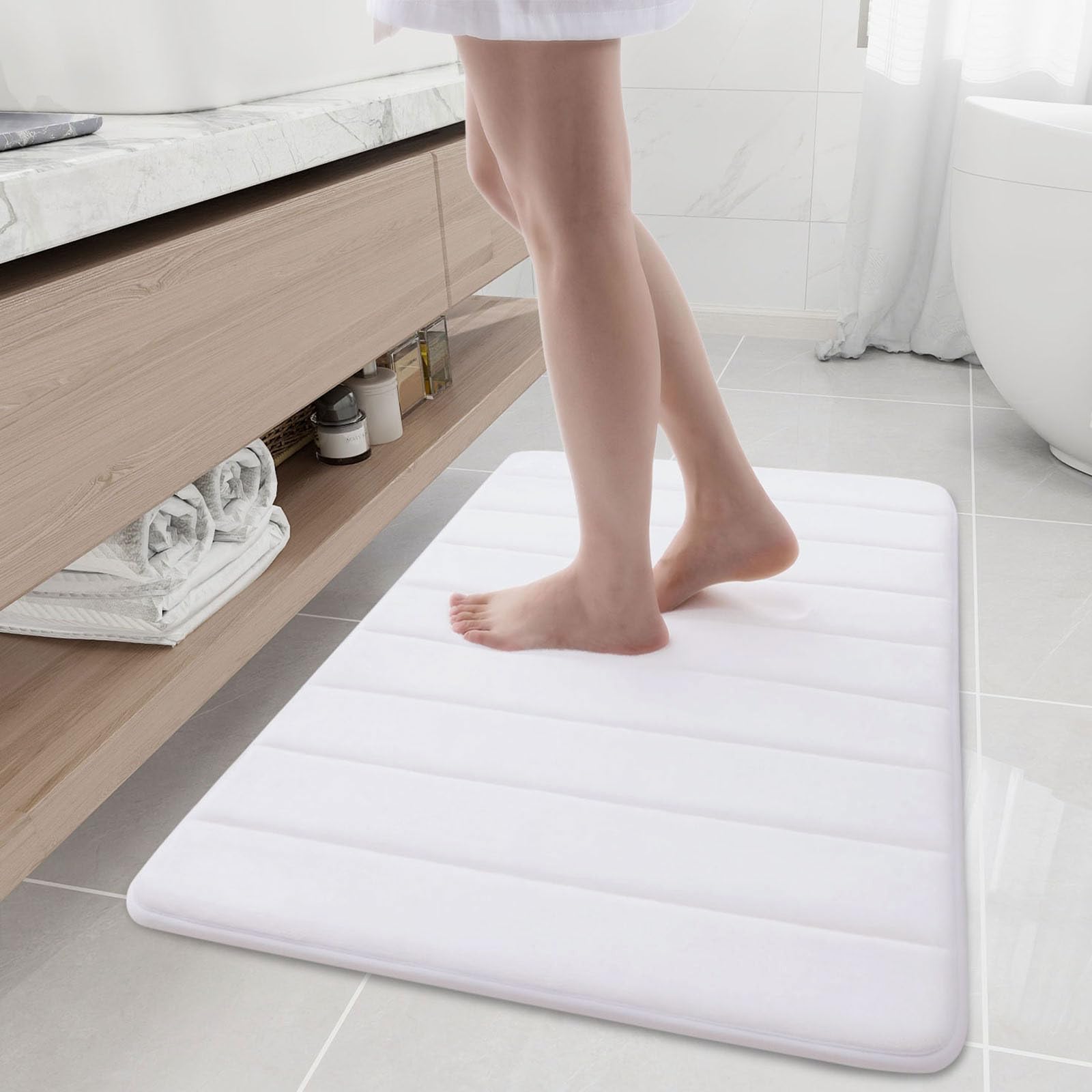 Buganda Memory Foam Bath Mat, 35.4" x 24", Ultra Soft and Non-Slip Bathroom Rugs, Water Absorbent and Machine Washable Bath Rug Runner for Bathroom,