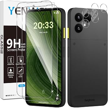 Screen Protector for Fairphone 6 / Fairphone 6 Plus 5G for Tempered Glass Pack of 2 Screen Protectors with 2 Camera Protection 9H Hardness Protective Glass Mobile Phone Film HD Clear