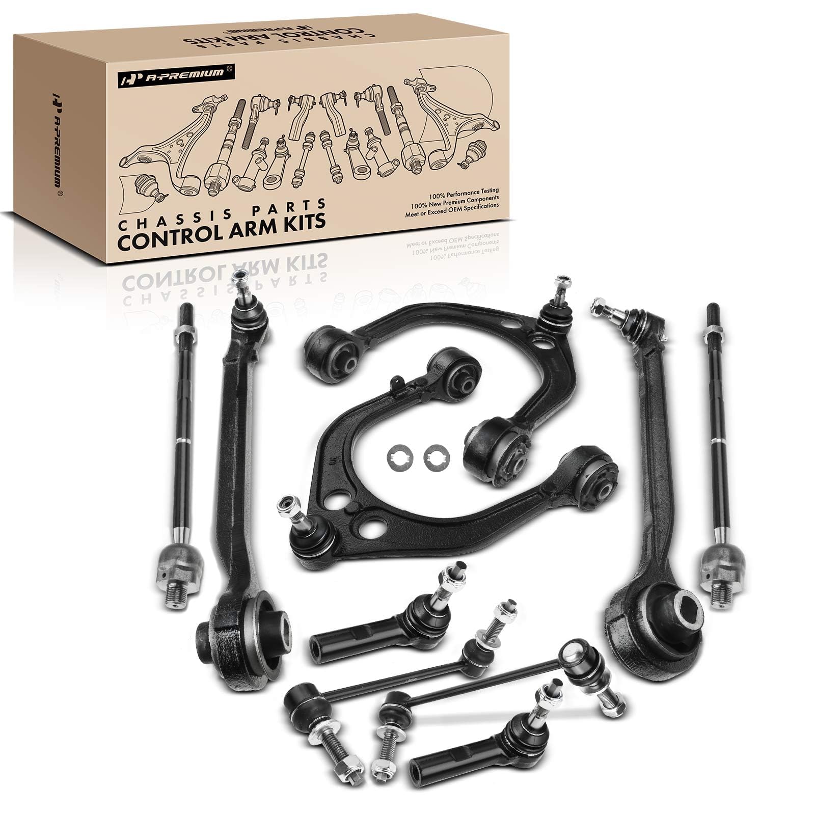Detroit Axle Front Control Arm & Tie Rod Kit For Chrysler 300, Dodge Charger/Challenger/Magnum (RWD)