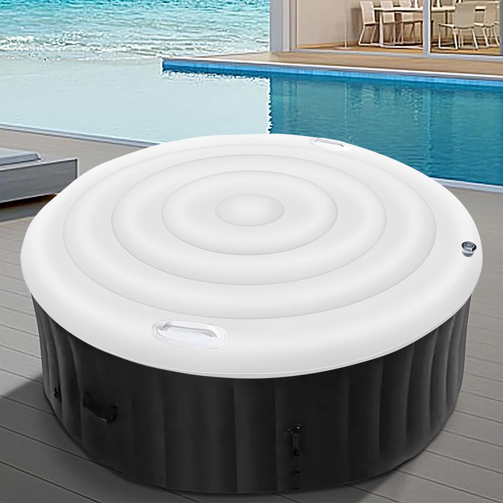 Copertura di protezione per spa gonfiabile, con manico, parti di ricambio gonfiabili, copertura spa impermeabile 158 centimetri | All'aperto Patio Giardino Posteriore Cortile Piscina Spa Viaggi