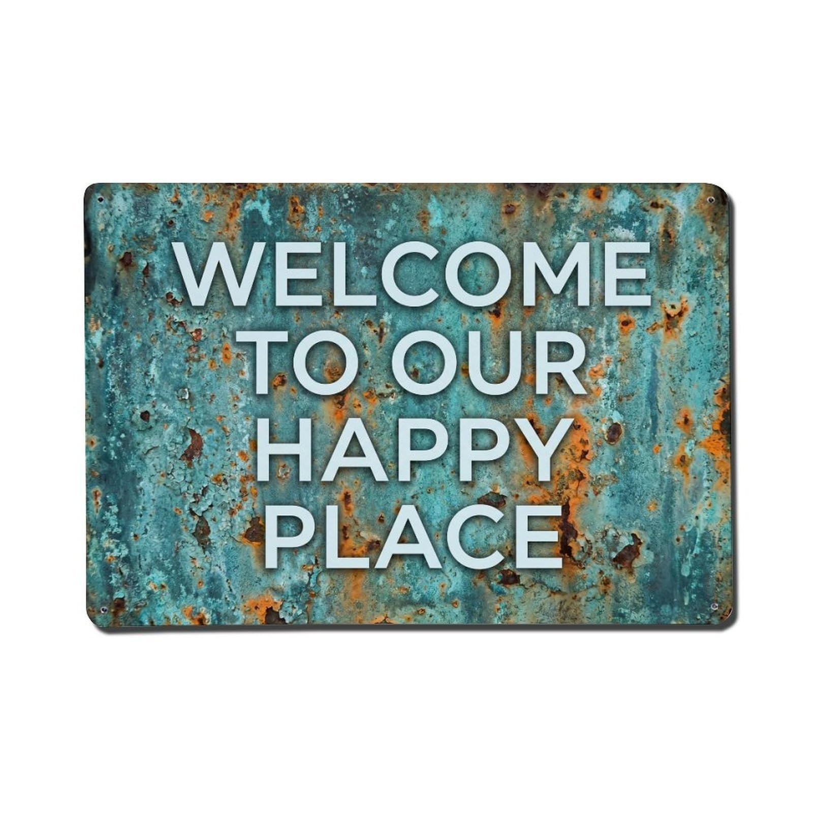 Coastal Welcome Weathered Door Vintage Metal Tin Sign Plaque Wall Decor for Cafe, Club, Garden Metal Poster 8x12Inch