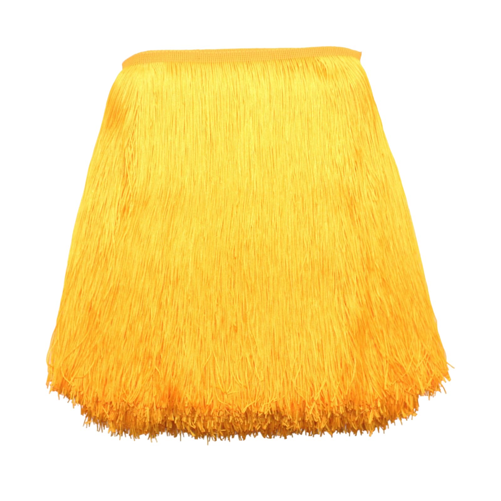 Yalulu 10 Meters Long 30 CM Wide Polyester Latin Fringe Tassel Trimming Lace DIY Latin Macrame Samba Dance Dress Stage Clothes Curtain Trim (Yellow)