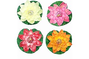NAVAdeal Artificial Floating Foam Lotus Flowers for Ponds
