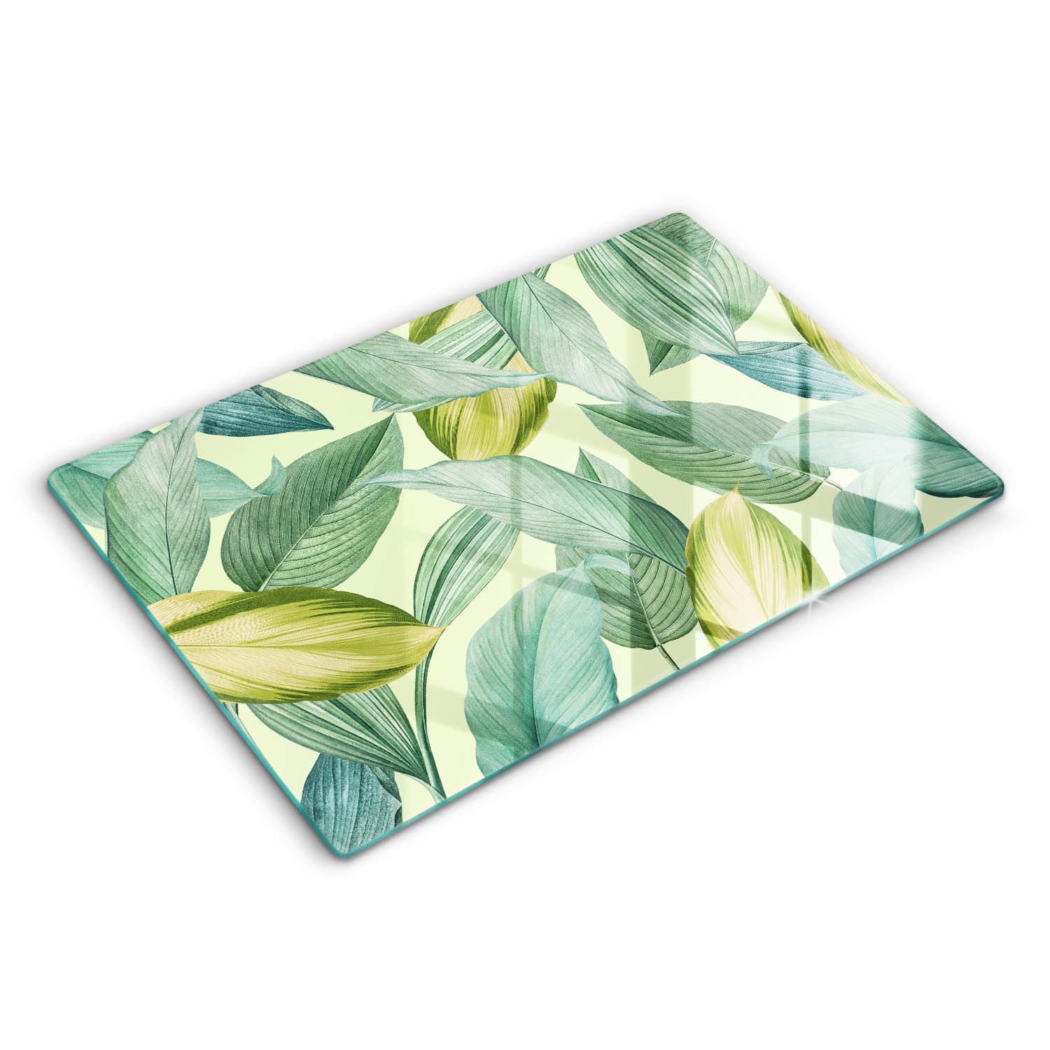 Planche à découper induction pour sublimer votre cuisine avec des feuilles tropicales