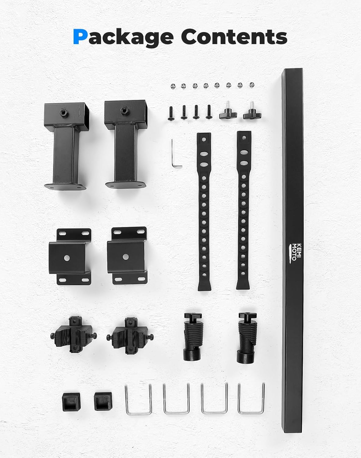 KEMIMOTO UTV Ice Auger Shovel Tool Rack Carrier Compatible with Polaris Ranger 570 900 1000 Crew & General 1000 Rear Bed Mount Axe Holder Secure Expansion Anchor Mounting