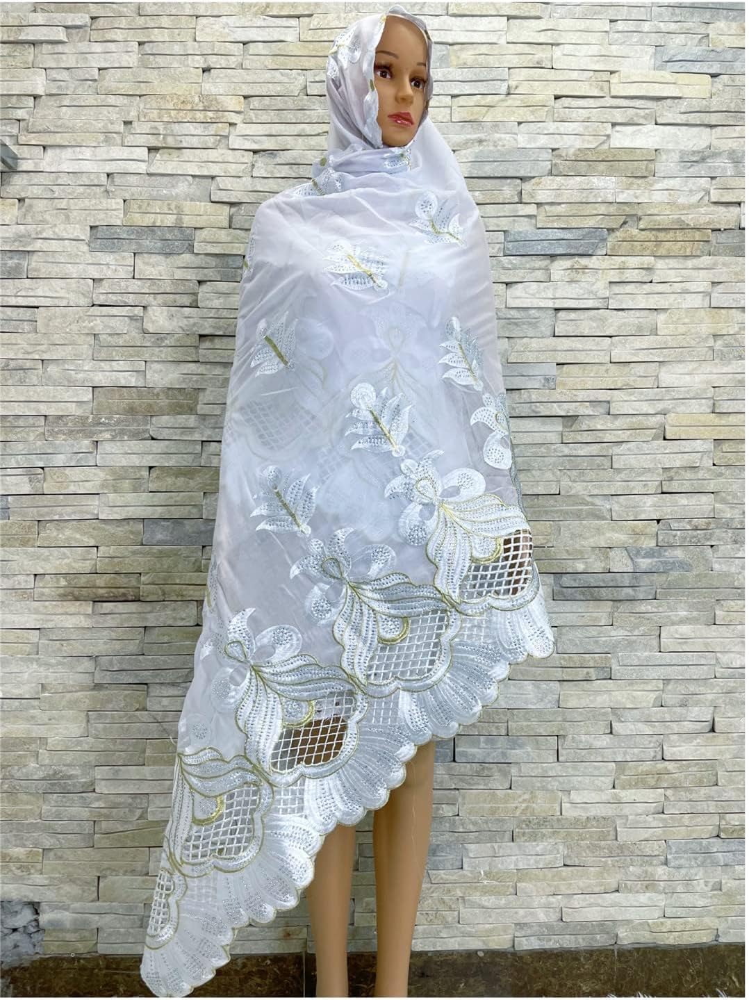Hcclijo Spring Dubai Scarf for Muslim Women African Cotton Hijab Islam Hijab Pashmina Turban Scarf Embroidery Shawls