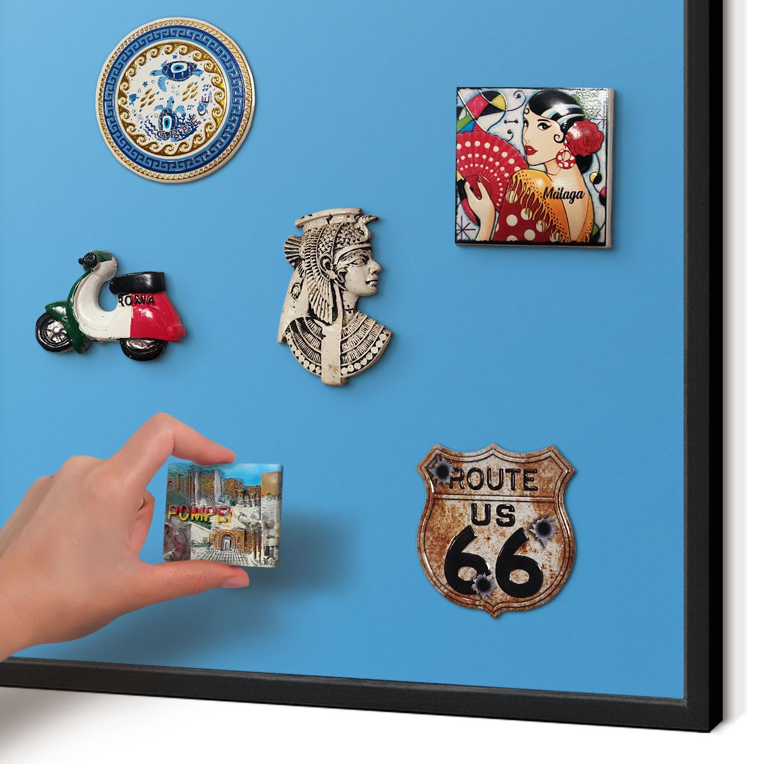 Panel Magnético Informativo 60x40 cm | con Marco Negro | Aguas Azules | Montaje Fácil | Pizarra de Pared | Para Restaurante y Bar | Expositor para Menú, Ofertas del Día