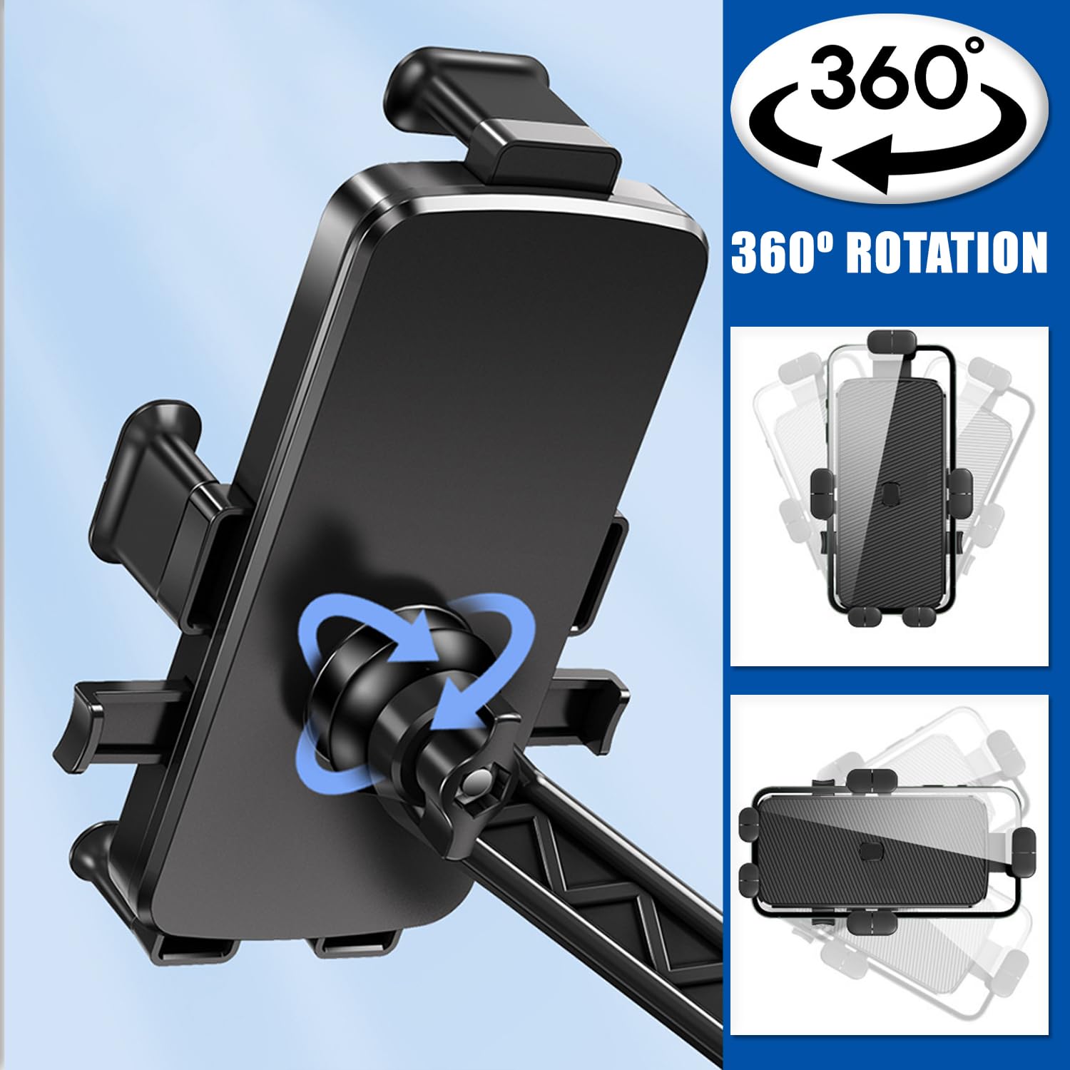 Support Téléphone Scooter 5 Points Fixation Rétroviseur - Rotation 360° Anti-Vibration Universel