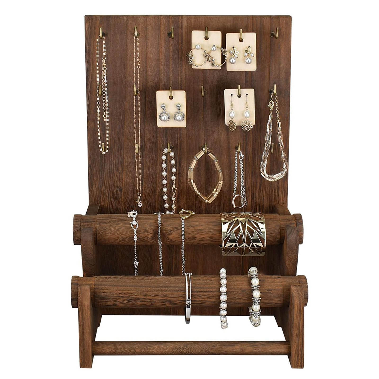 Portagioielli in Legno, 1 Set, Legno Massello, Acciaio