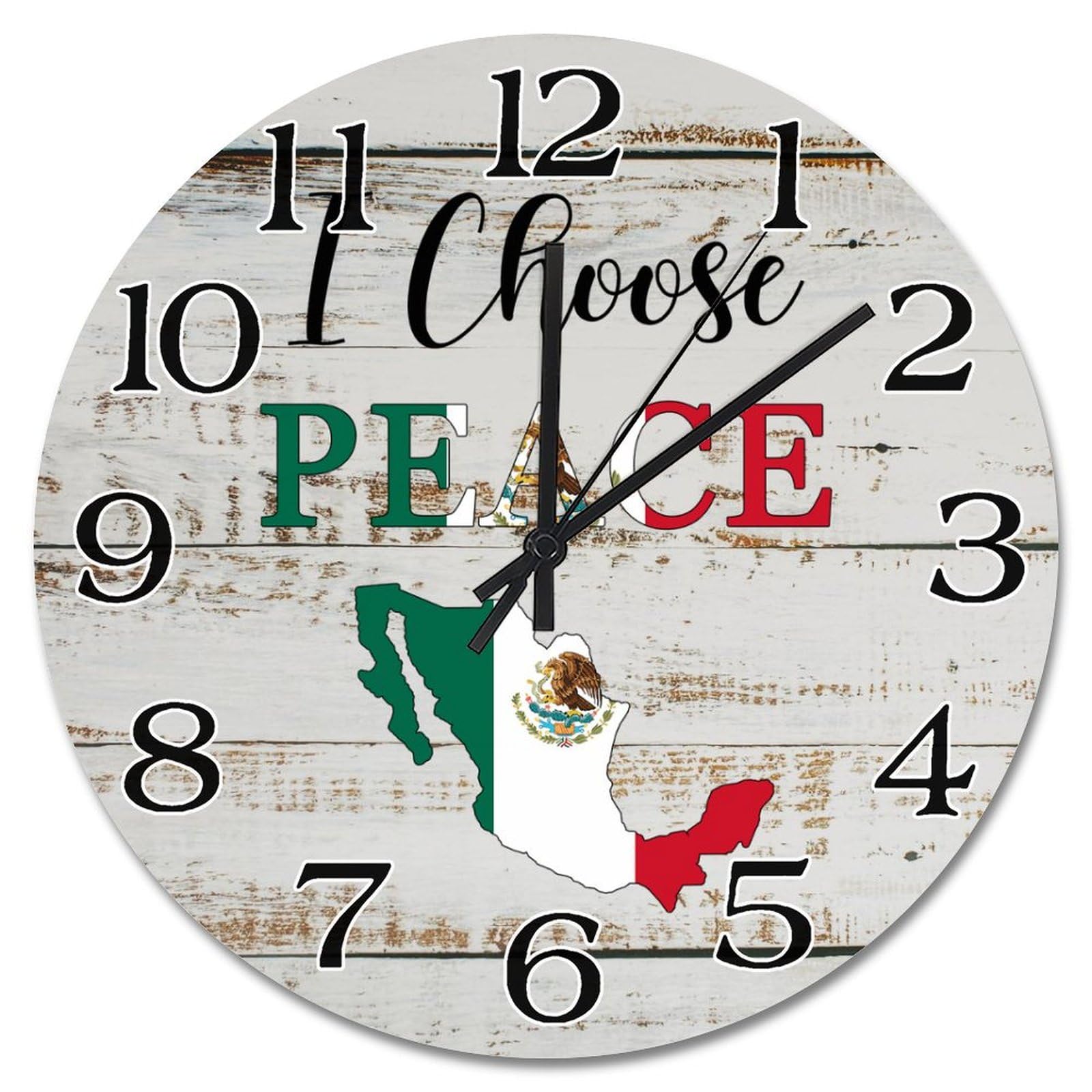 Horloge murale sans tic-tac décoration Mexique salon et chambre 38cm