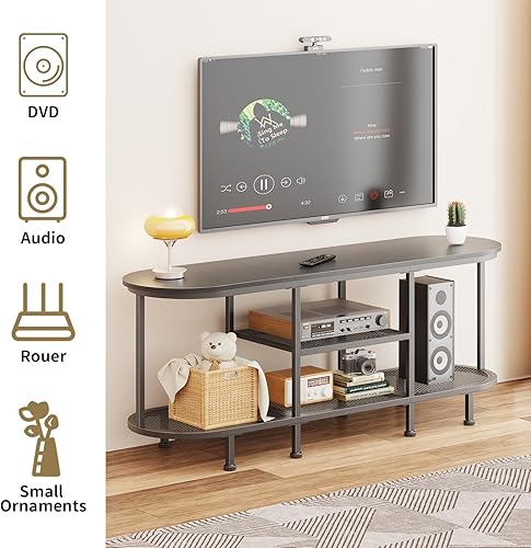 Miniatura 4 de Soporte de TV para centro de entretenimiento - Mesa de TV para sala de estar - Mesa consola de TV pequeña para dormitorio - Soporte de televisión de