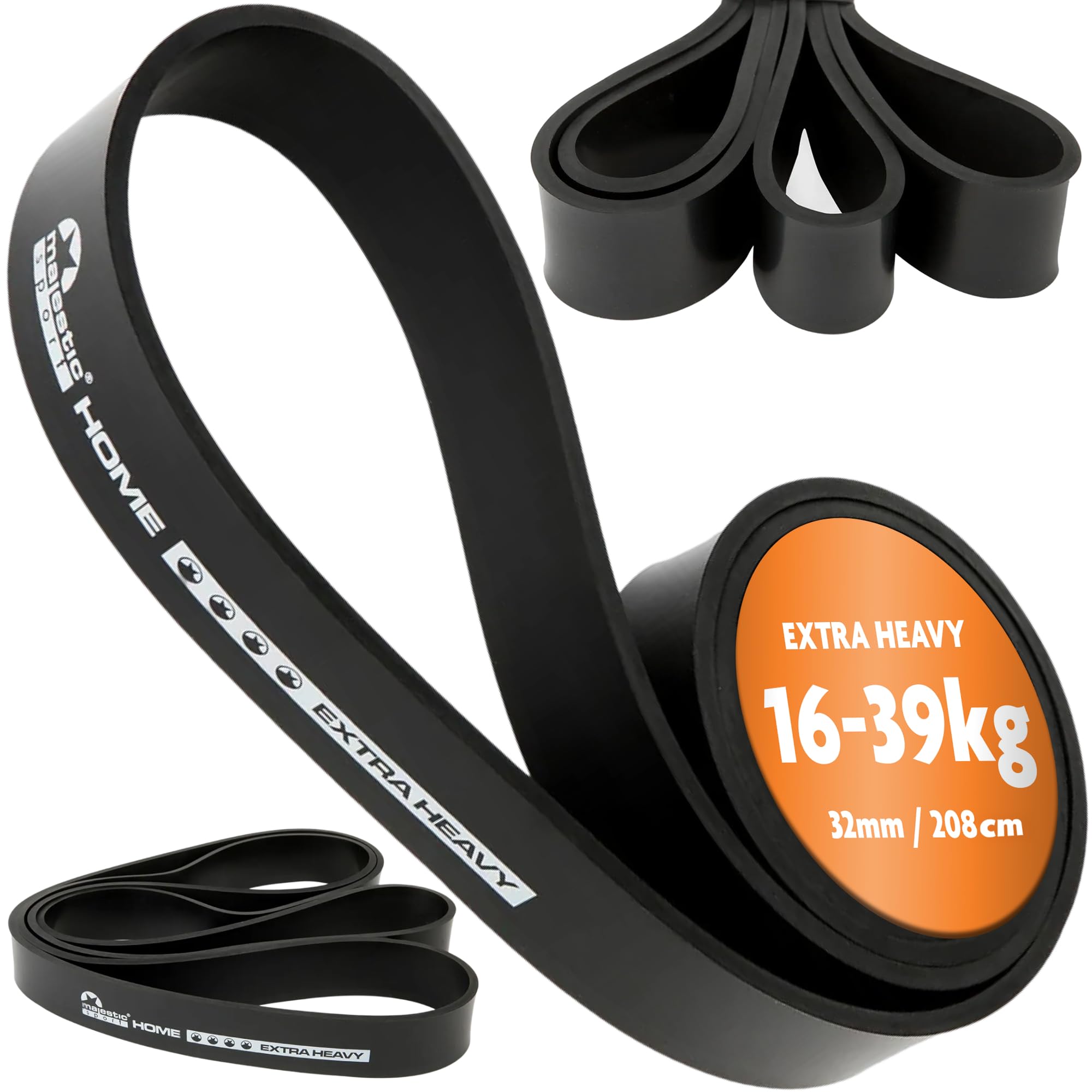 MAJESTIC SPORT Home Band, Fitnessband Widerstand, 100% Latex (Klimmzugband, Fitness Band, Resistance Band, Gummiband Sport, Sportband, Widerstandsbänder Krafttraining)