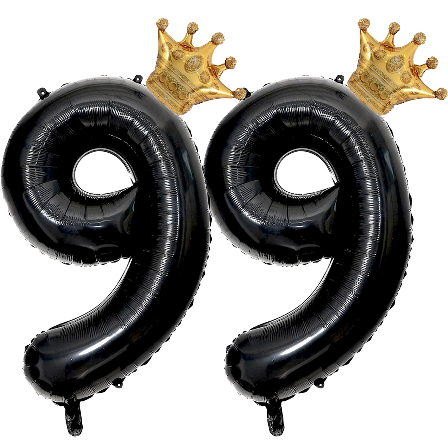 40 inch Large Black 99 Balloon Number with Gold Crown Balloons 99th Birthday Big Foil Mylar Helium Balloon for Women Man 99th Birthday Anniversary Decorations Supplies Favors(Number 90 Balloons）