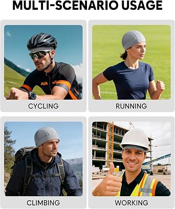 3 Pack Cooling Skull Cap Helmet Liner Breathable Mesh Running Cycling Hat Lightweight Quick-Dry Sports Beanie