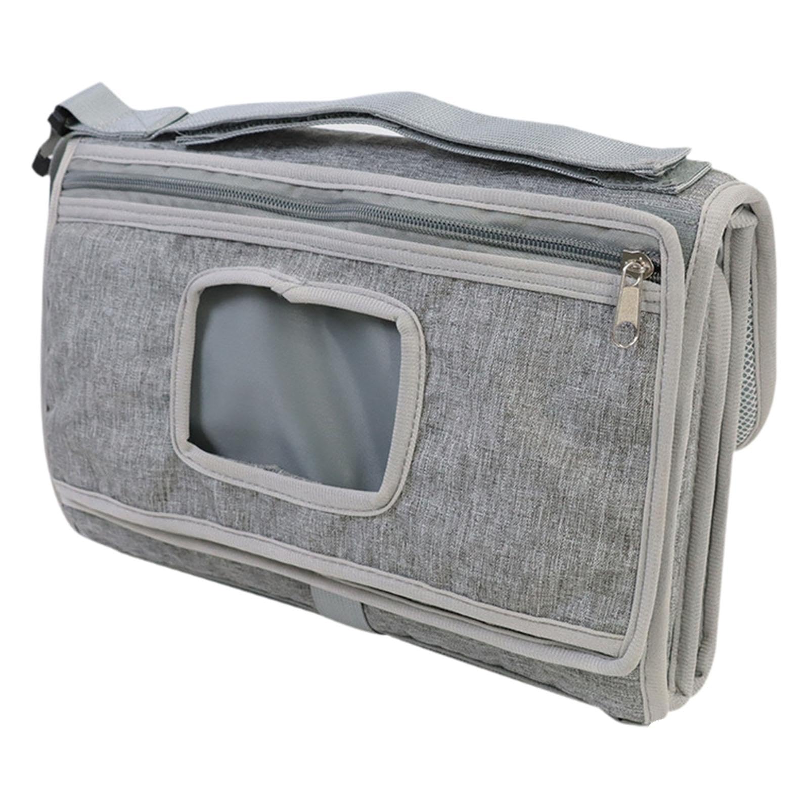 Amagogo Matelas à Langer Pliable, Portable, Facile à Nettoyer, Confortable, Oreiller Détachable, Gris, Accessoires, Gris