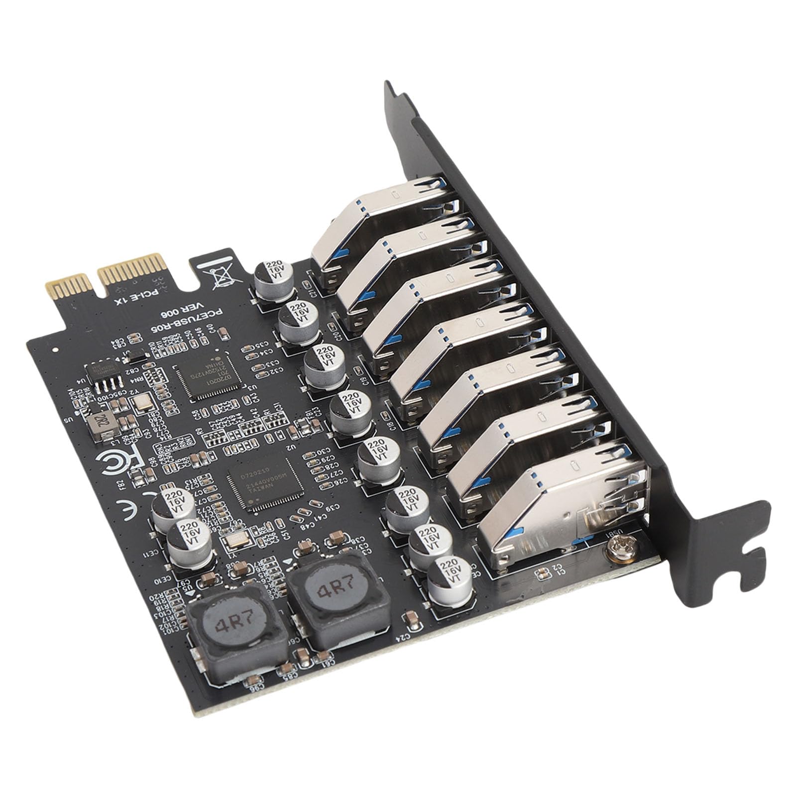 USB3.2 PCI Express Expansion Card, 7 Port GEN1 5Gbps PCIe Expansion Card High Speed UASP Hub Controller Adapter with Aluminum Heatsink Plug and Play for PC OS X Desktop-image-29