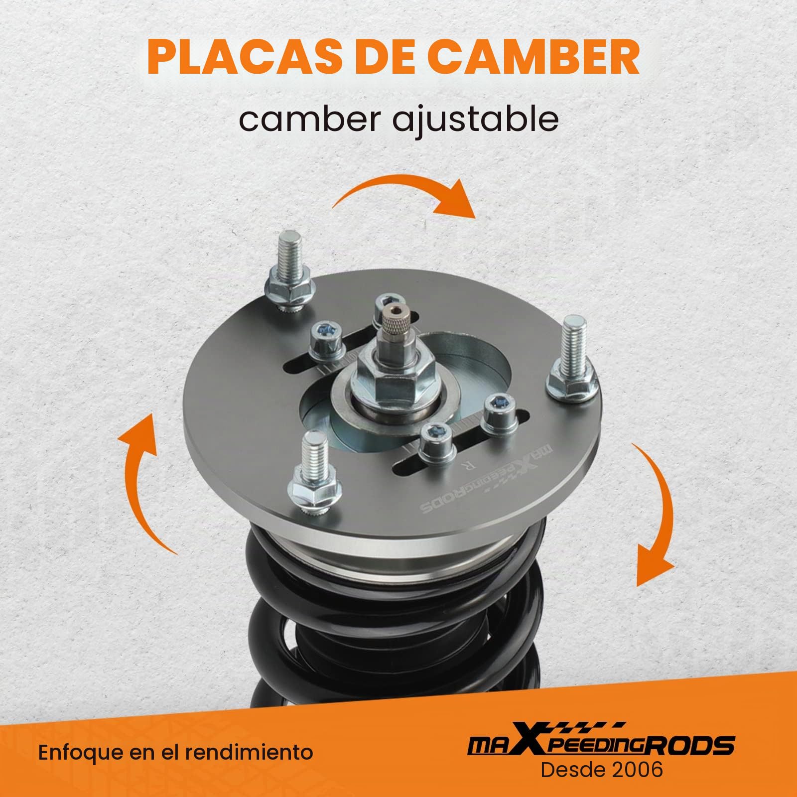 maXpeedingrods Amortiguadores de suspensión coilover regulables para E36 | para BMW 316i 318i 325i 328i Amortiguadores roscados, kit bajada coche