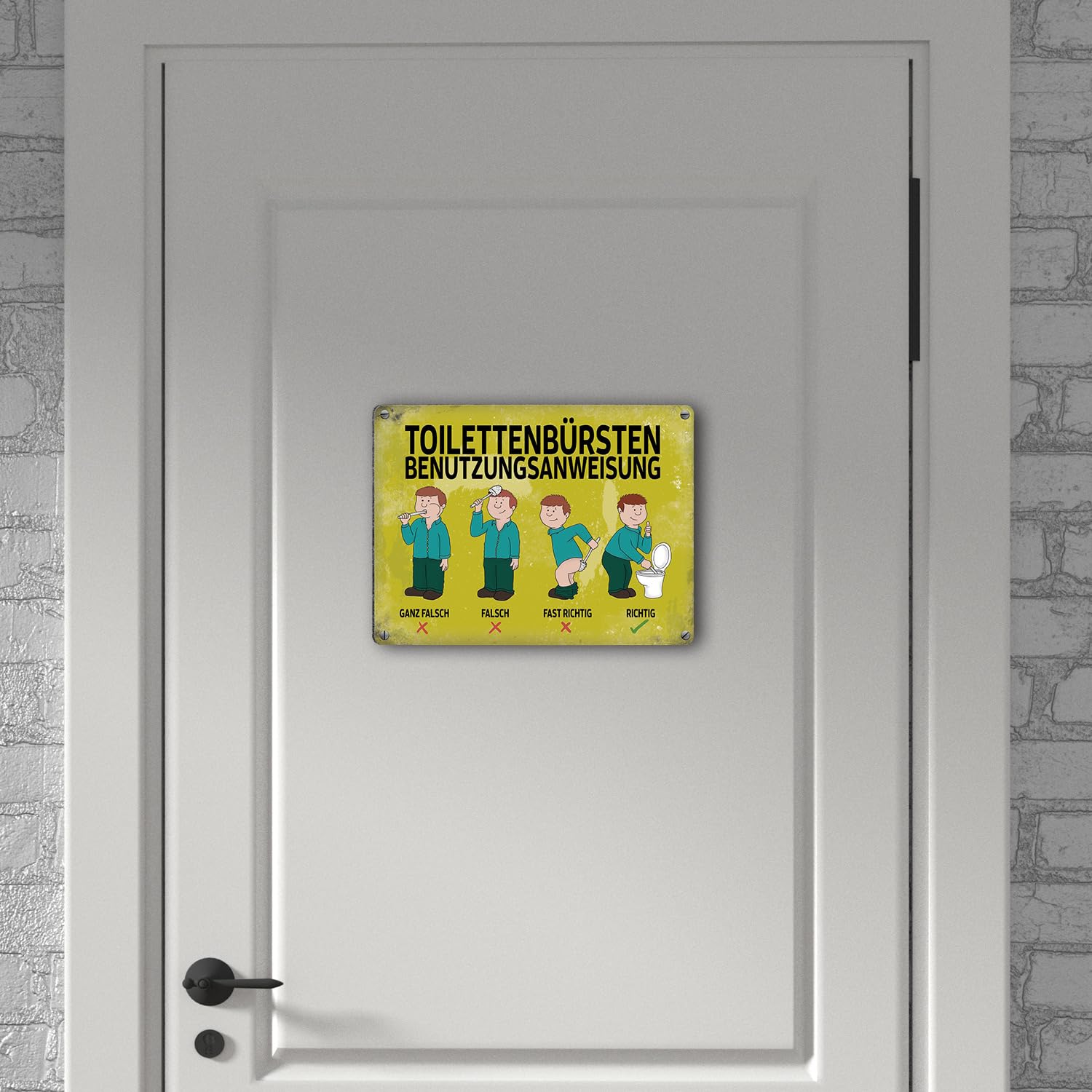 Toiletborstel met houder metaal-bamboe imperial groen-naturel