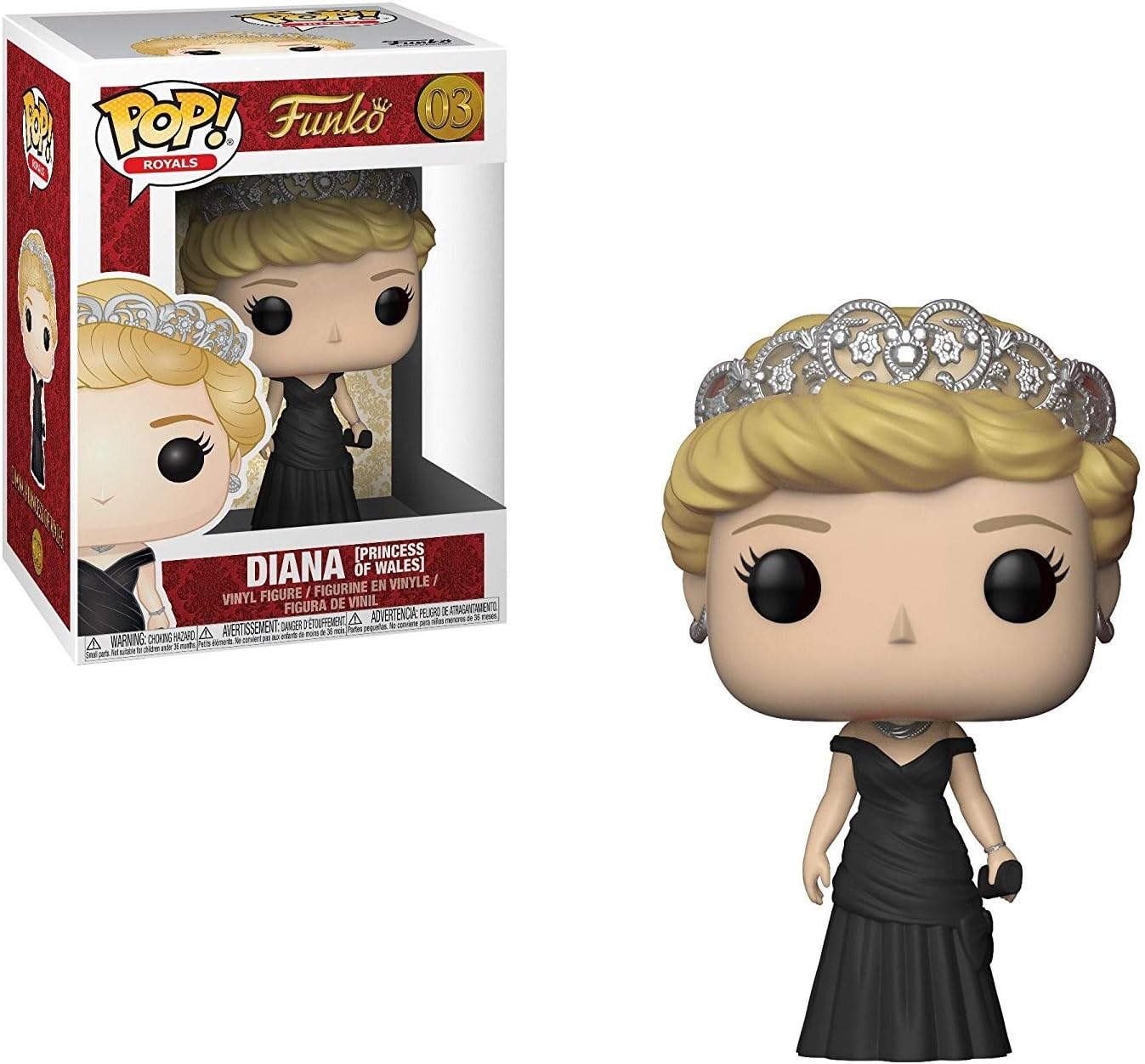 Funko Pop! Royals: The Royal Family - Diana Princess of Wales Vinyl Figure (Bundled with Compatible Box Protector Case), Multicolored, 3.75 inches