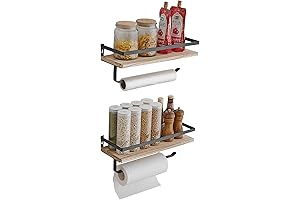 BESy Floating Shelves with Towel Rack and Shelf