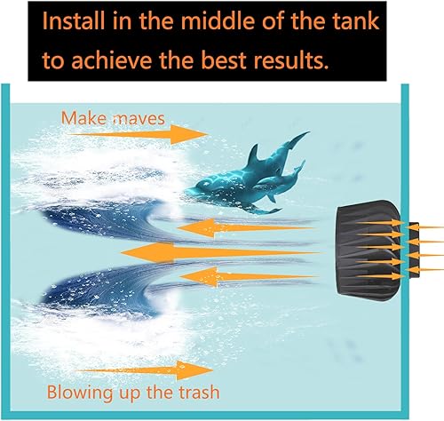 Miniatura 6 de Carefree Fish Fabricante magnético de ondas para acuario, cabezal de potencia silencioso y fuerte con controlador de pantalla LED digital, 2100 GPH