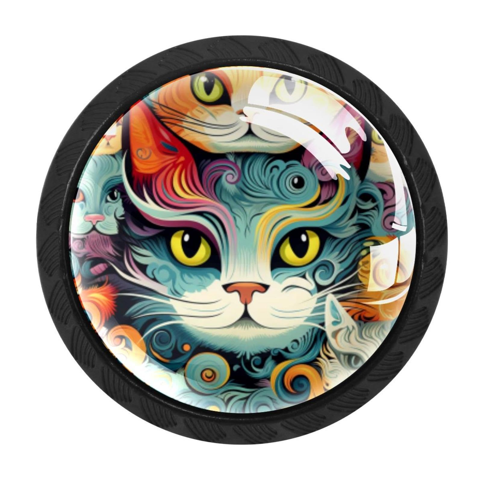 Chenzzzz Multicolored 19 4 Pack Cat Kitchen Cabinet Knobs Drawer Knobs Dresser Knobs Matte Black Zinc Knobs Drawer Pulls Door Knobs Dresser Drawer Handles Knobs For Dresser Drawers