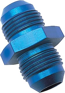 Russell by Edelbrock Athletic - RUS-660360 Blue Anodized Aluminum -8AN Flare Union Adapter