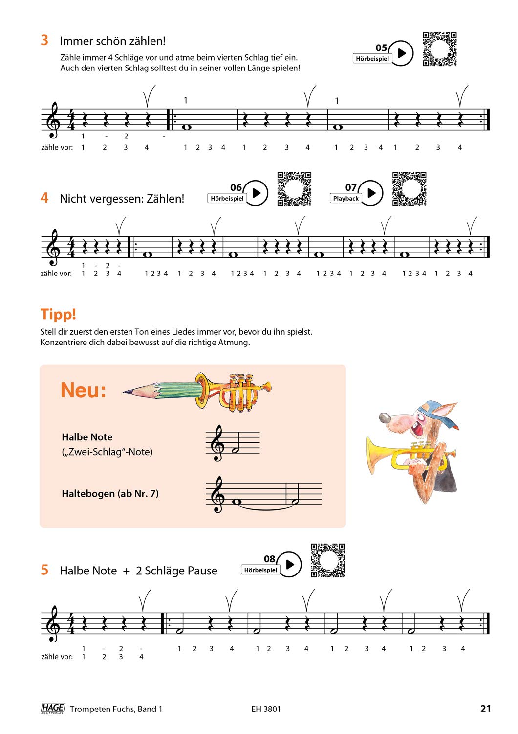 2 x TrompetenFuchs 1: (Doppelpack), mit Online QR-Codes - Die geniale und spaßige Trompetenschule, Trompeten Fuchs - Band 1 - ISBN 9783866260788 + Soundman Poliertuch für Trompete (2er Pack)