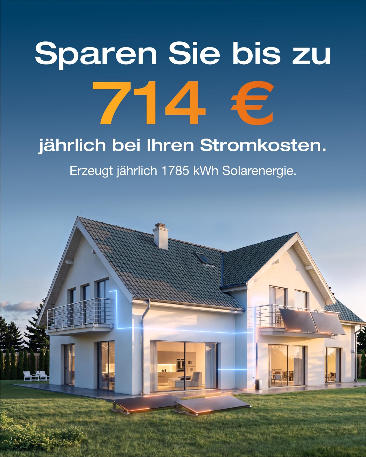 ECOFLOW Stream Max 1,92kWh 0% VAT, Balkonkraftwerk mit Speicher, 2 MPPT 1800W Solareingang, 1200W bidirektional, Single AC-Anschlüsse, bis zu 11,52kWh Kapazität, 6000 Zyklen, Plug&Play