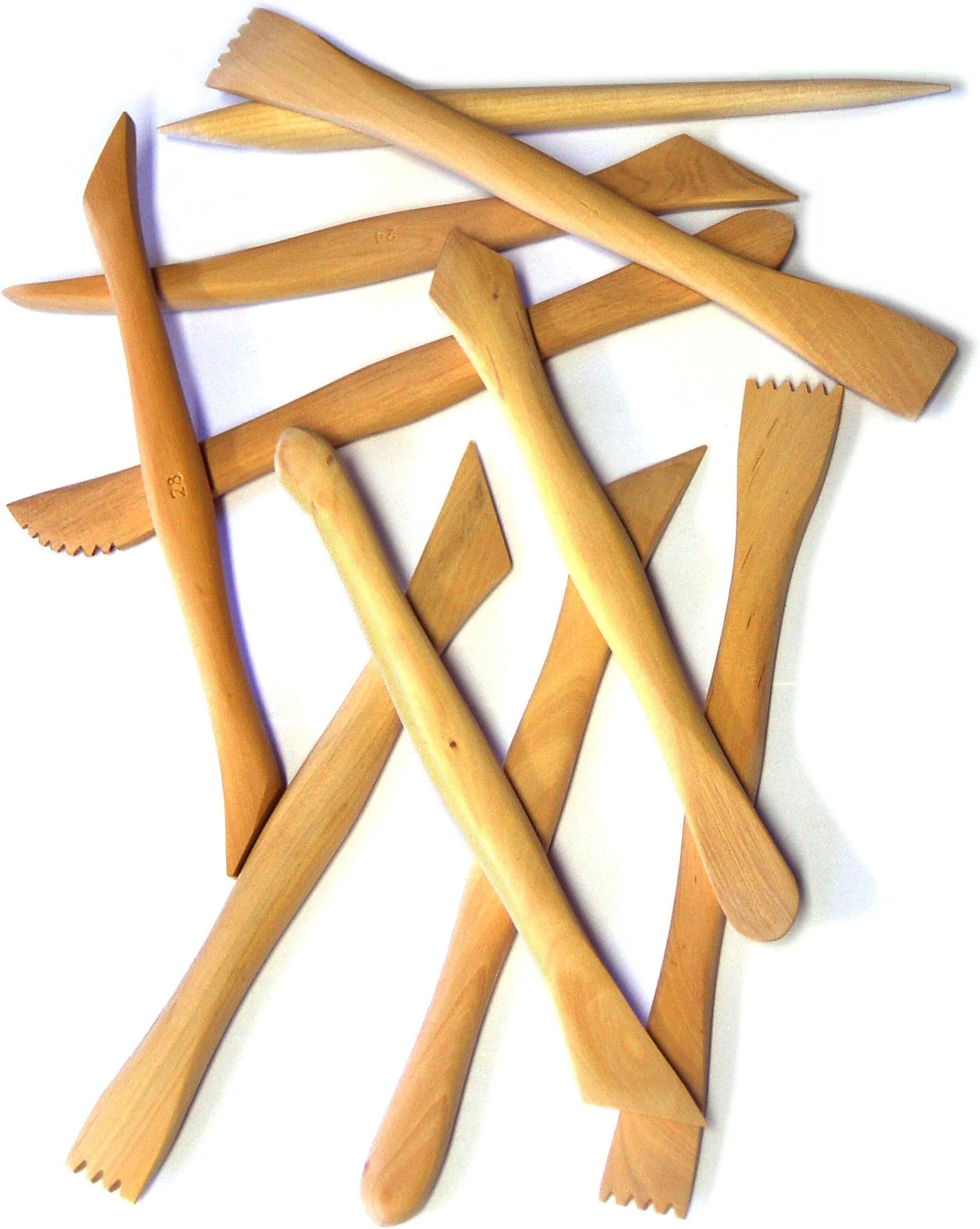 Major Brushes Boxwood Clay Knives Tools - Pack of 10