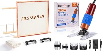 BESGEER Rug Tufting Frame with Tufting Cloth,BESGEER 200W Carpet Trimmer