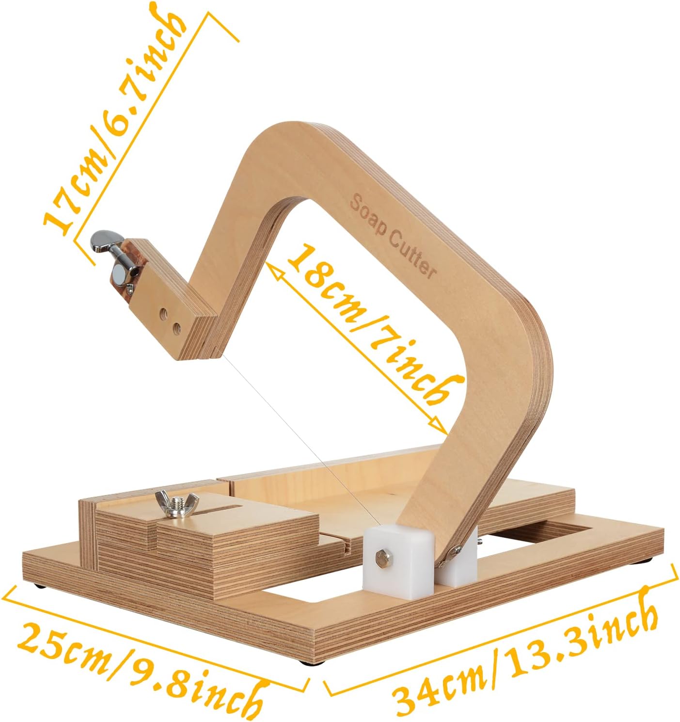 Wooden Wire Soap Cutter, Adjustable Wire Soap Slicer Cutting Tool for Handmade Soap Candles Trimming Cheese Making