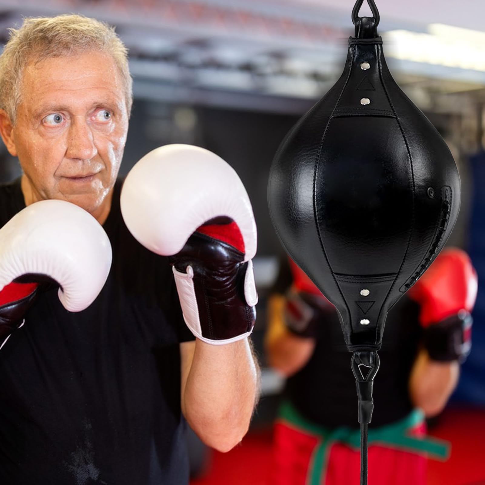 Double End Bag Boxe – Palla da boxe elastica in pelle PU, doppia palla per fitness, coordinazione, allenamento, allenamento
