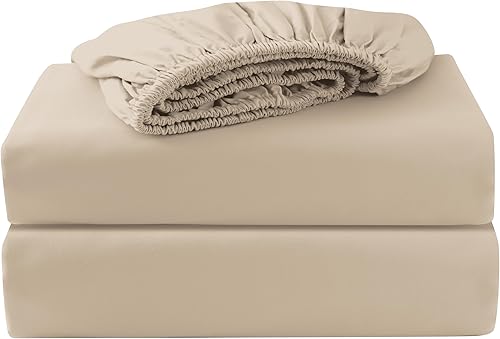 Sábana Bajera Ajustable Solamente King Dividido/Paquete de 2 Twin XL, 100% Algodón Egipcio, 600 Número de Hilos, Bolsillo Profundo de 8"-16", Sábana