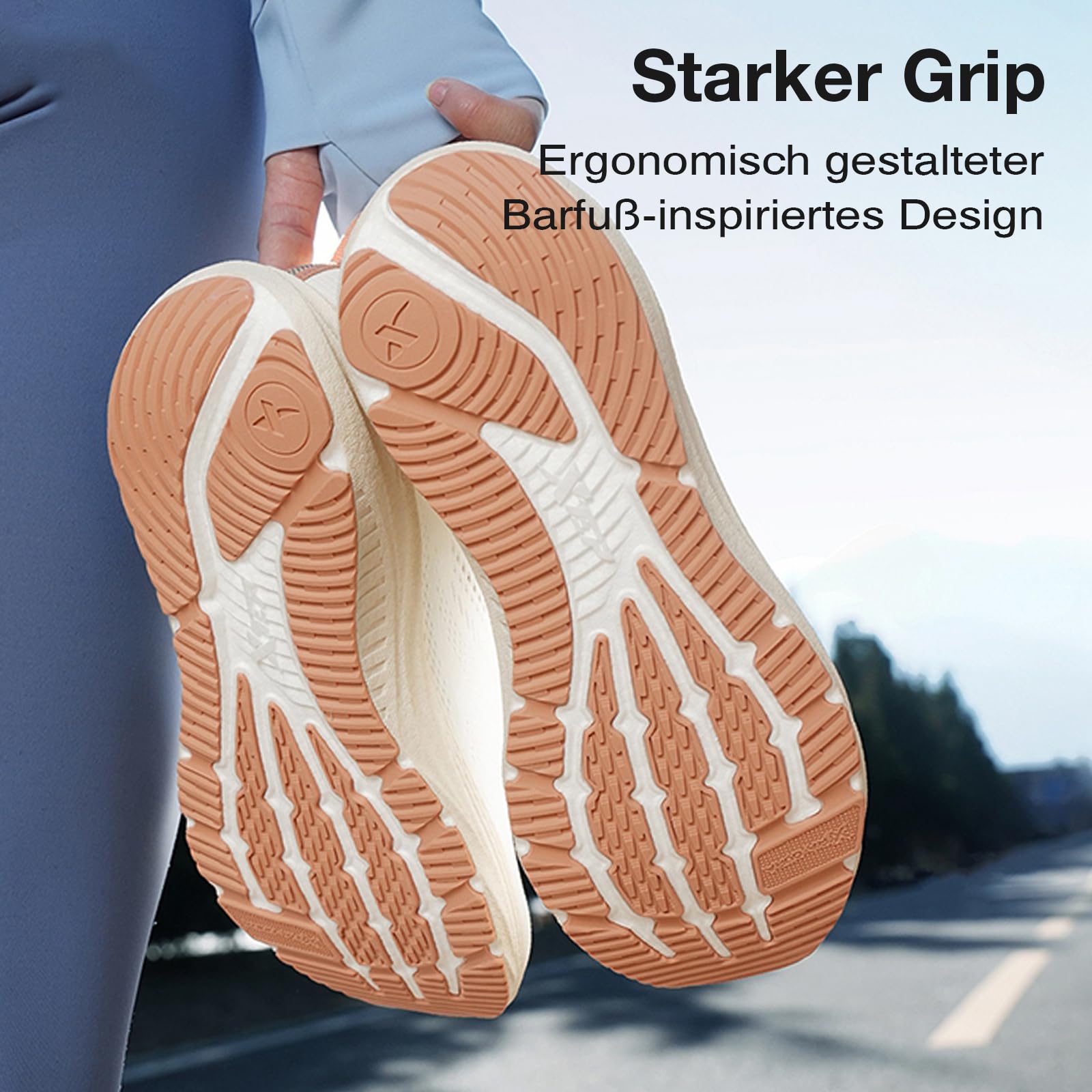 XTEP Damen Laufschuhe Weit, Dämpfung Joggingschuhe, Atmungsaktive Runningschuhe für Breite Füße, Leichte Sportschuhe mit Breite Passform, Weiß-Rosa, Gr.36-40