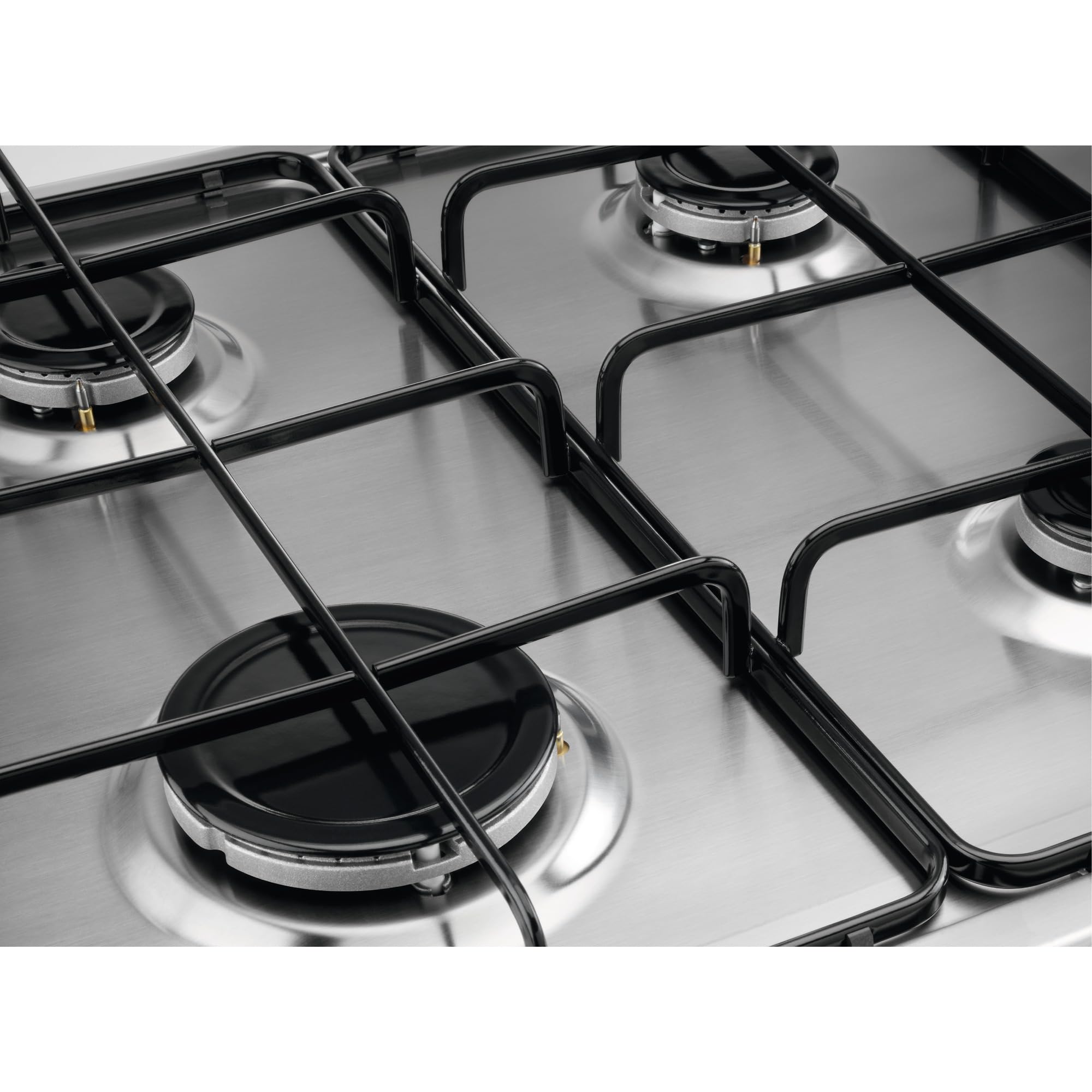 Electrolux KGS6404SX Placa de Gas, Serie 300, 60 cm, 4 Zonas de Cocción, 9 Niveles de Intensidad, Sistema de Seguridad, Autoencendido Electrónico, 3000W, Inox Antihuellas