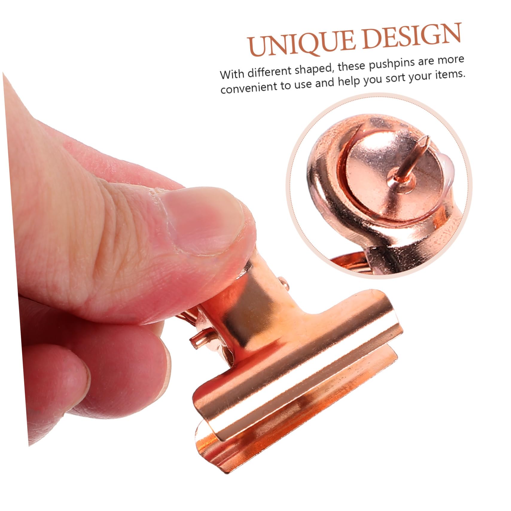 Tofficu 5sätze Metall-pushpins Roségold Für Korktafeln Karten-pinnnadeln Mit Clips Markieren Von Orten Für Kreative Wanddekoration