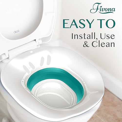 Vista 25 de Fivona Bañera de asiento para inodoro posparto y cuidado de hemorroides - Asiento de vapor Yoni - Lavabo plegable para remojar sal de Epsom - Bidé