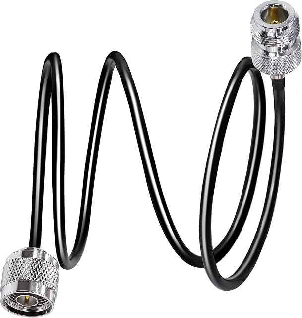TUOLNK N Type Cable RG58 3.3ft(1M) N Male to N Female Connector Extension Cable Low Loss N Cable Male to Female Black Jumper Cable for Wifi Router 3G 4G LTE Antenna
