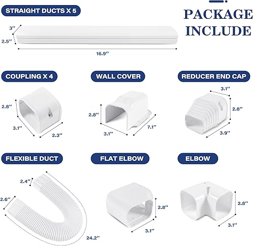 Miniatura 2 de LyPrem Mini Split Line Set Cover 3" PVC Line Cover Kit para Mini Split y Central Aire Acondicionado y Bomba de Calor (blanco)