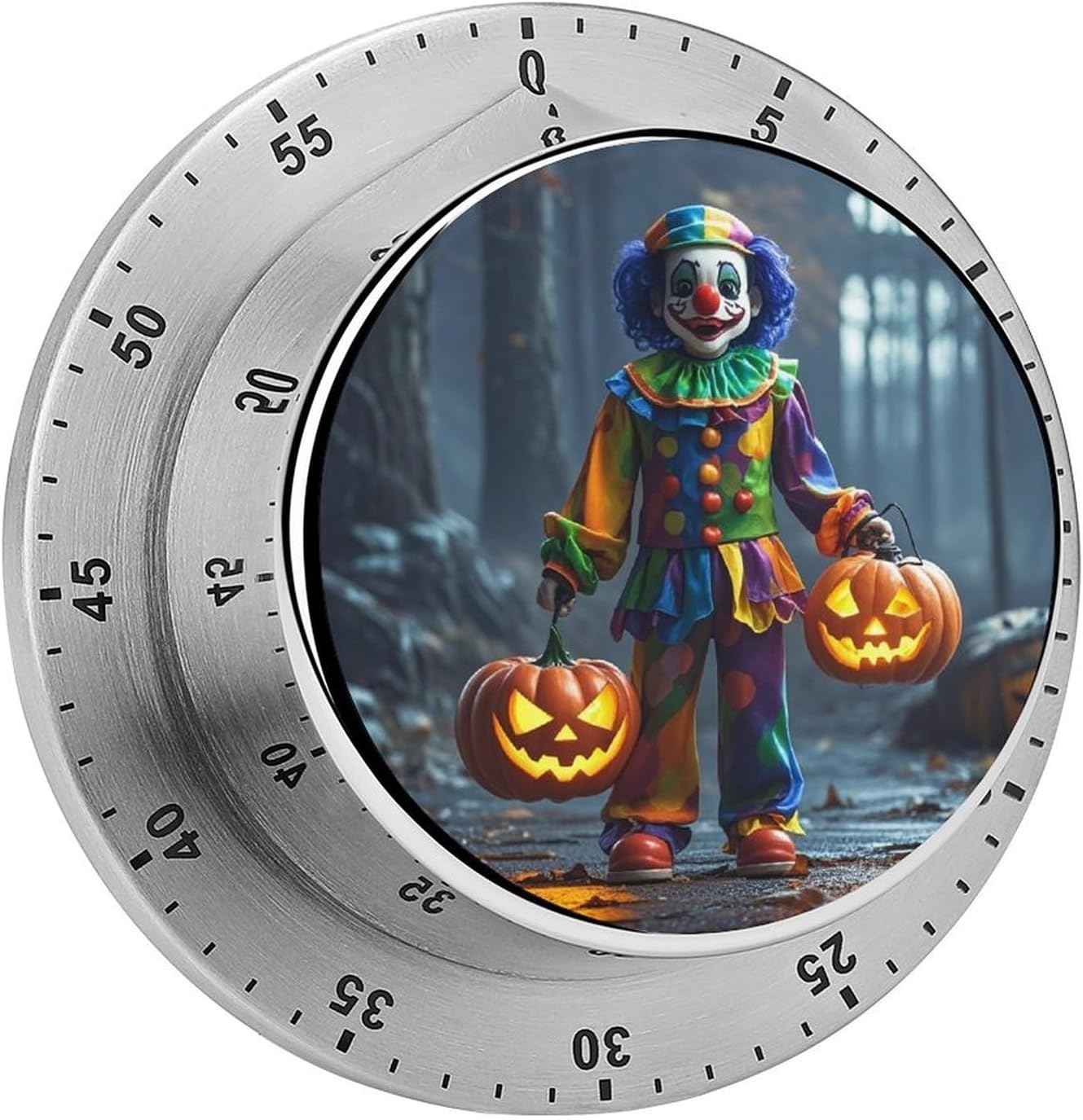 Clown Night Timer Magnetic Backing 100% Mechanical Desk Timers Wind Up 60 Minutes Manual Countdown Timers No Batteries Required Kitchen Timer for Cooking
