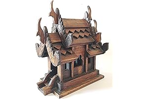 SanPraPhum Thai Handmade Spirit House Teak Wood Decoration Garden