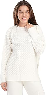 بلوفر لاونج محبوك من قماش مضفر منسوج للنساء من كارينا